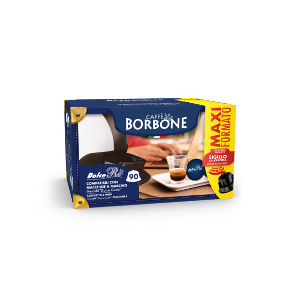 Caffè Borbone Dolce Gusto Kaffeekapseln NERA Mischung – 90er Pack – kompatibel mit Nescafé Maschinen