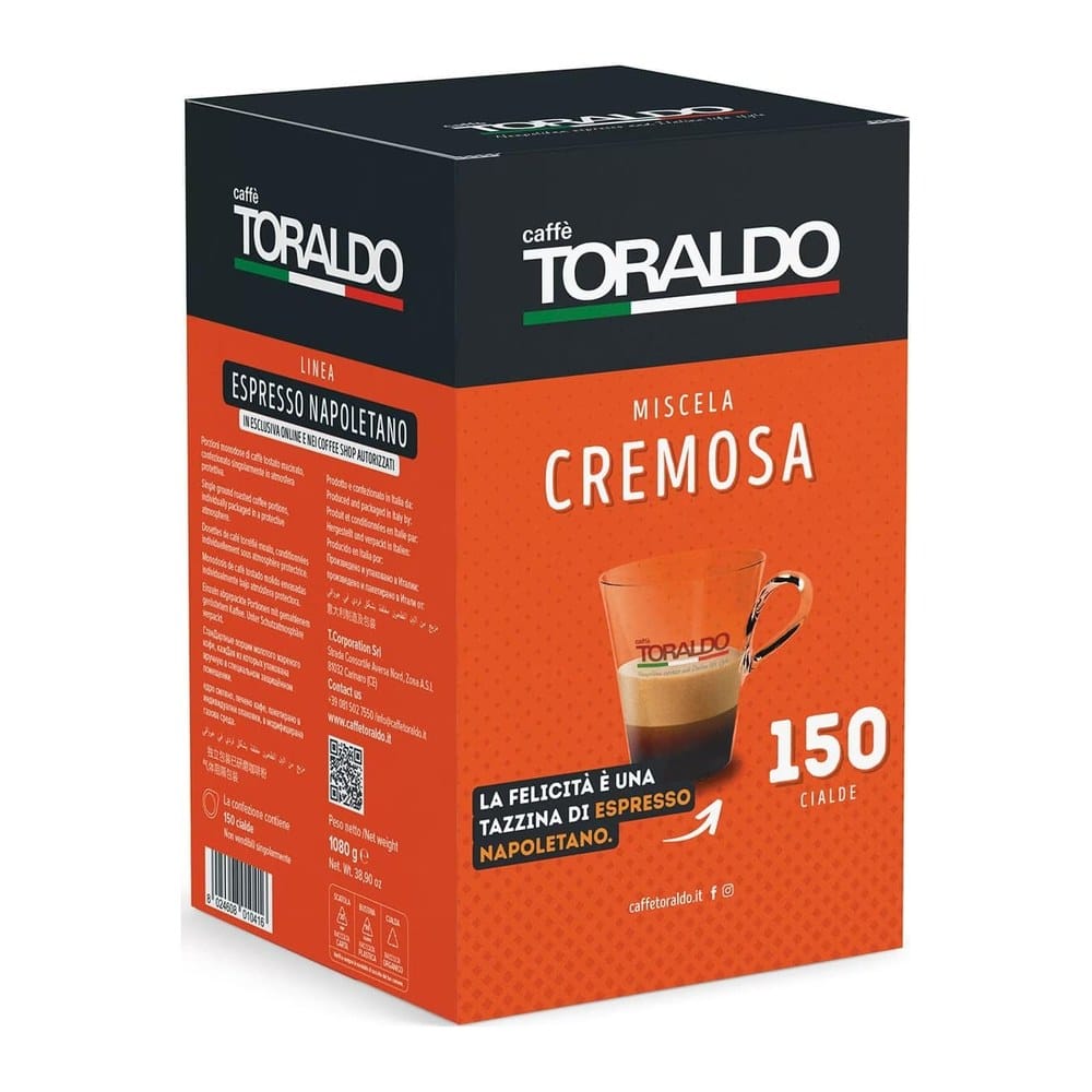 Karton Caffè Toraldo Espresso Napoletano Miscela Cremosa mit 150 ESE Pads